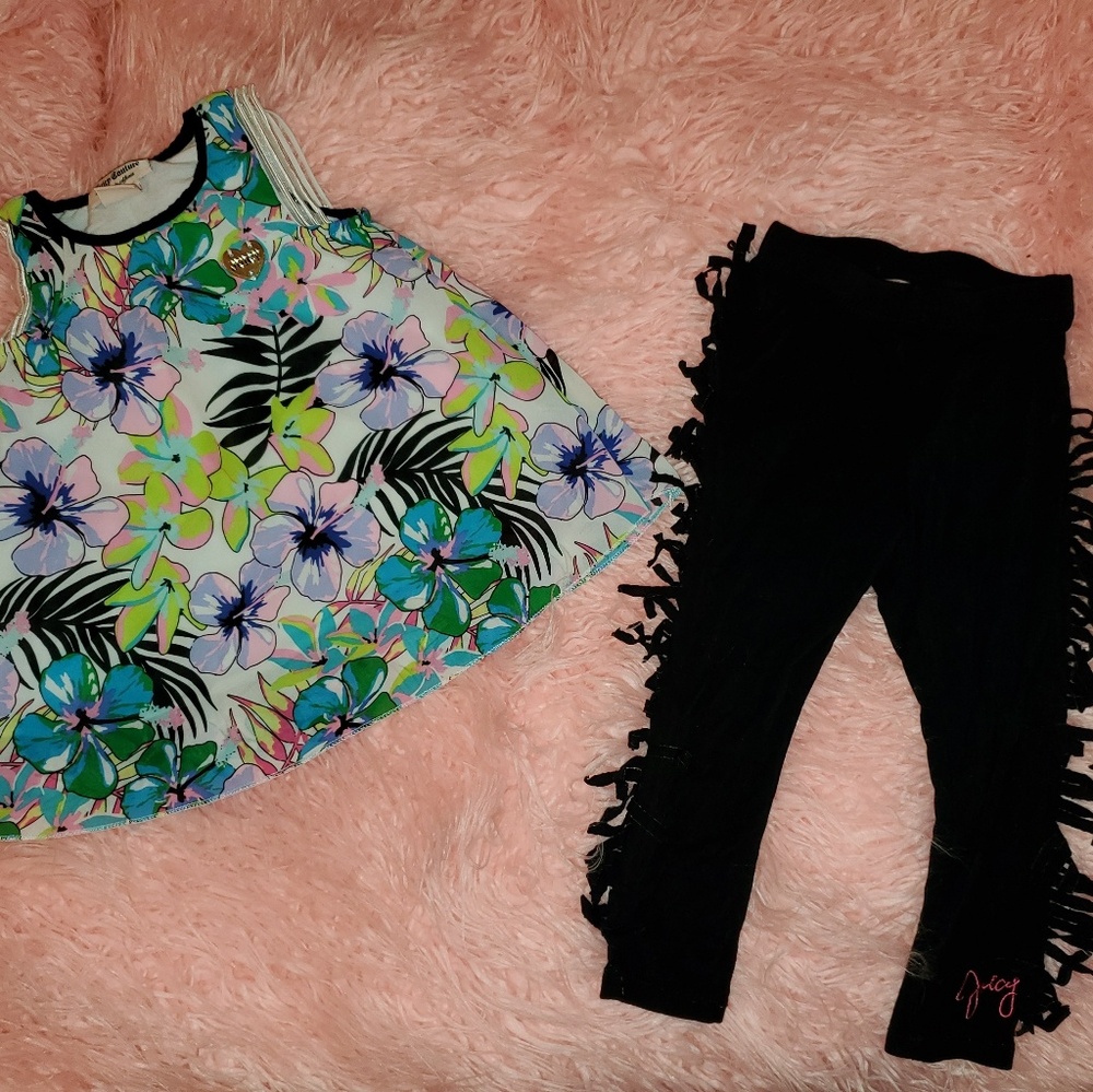 Juicy Couture Toddler Fringe Pant Set size 3t
